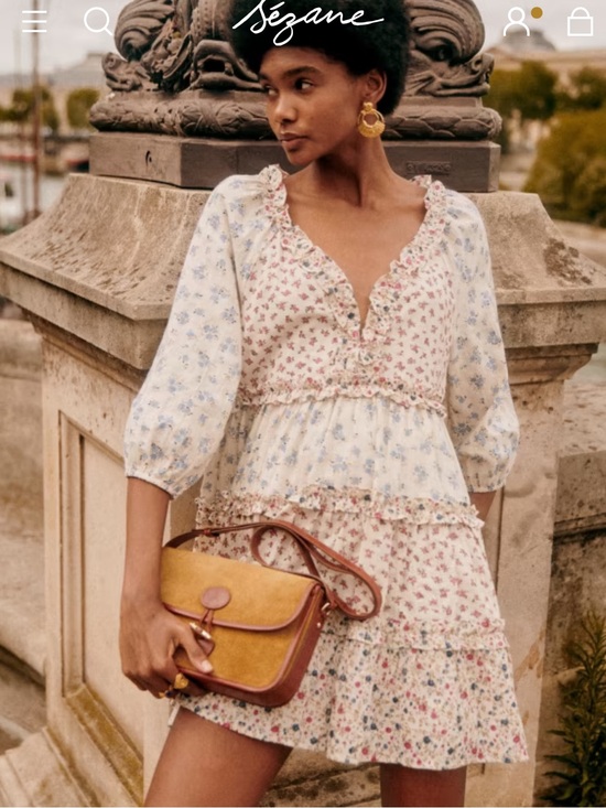 Sezane Dresses & Skirts - NWT Sezane Vivi patchwork babydoll Floral Print